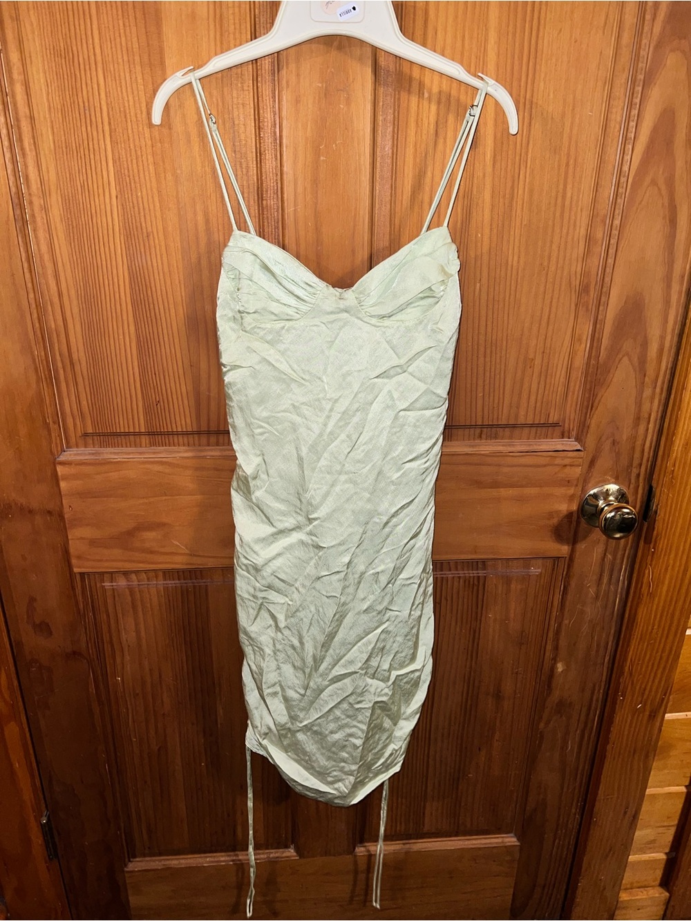 Zara Pale Mint Green Slip Dress with Double Spaghetti Straps